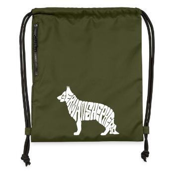 german shepherd - Gymsac made from recycled material - military green - Front