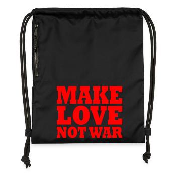 Make love not war - Sac à cordon en polyester recyclé - noir - Devant