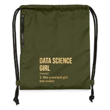 Science des données - Sac à cordon en polyester recyclé - military green - Devant