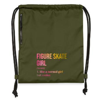 Figure Skating - Gymsac made from recycled material - military green - Front