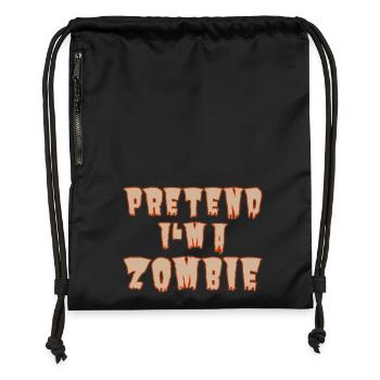 Pretend I’m a Zombie – Easy Halloween-Kostüm - Turnbeutel aus Recycling-Material - Schwarz - Vorne