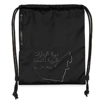 (VAE) Emirate Landkarte als Umriss AE - Turnbeutel aus Recycling-Material - Schwarz - Vorne