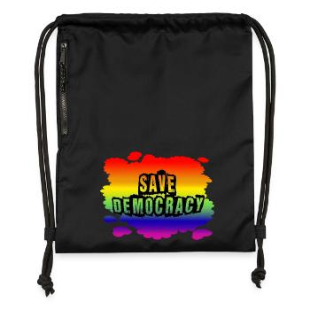 Stop AfD against right, democracy, diversity, left - Gymsac made from recycled material - black - Front