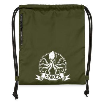Kraken Emblem Circle - Gymsac made from recycled material - military green - Front