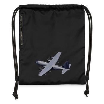 C-130 Grey Silhouette - Gymsac made from recycled material - black - Front