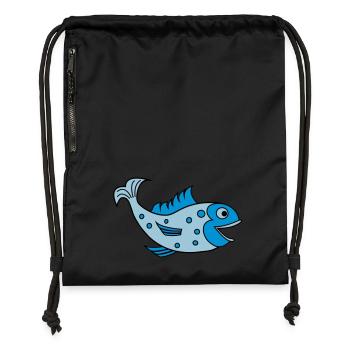 fisch - Sac à cordon en polyester recyclé - noir - Devant