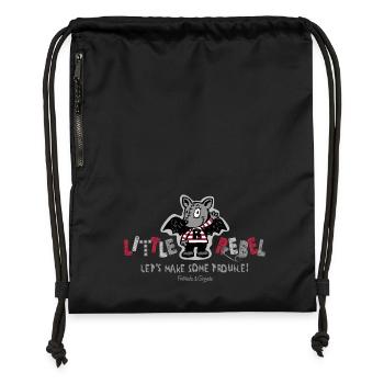 Little Rebel - Faisons des problèmes - Sac à cordon en polyester recyclé - noir - Devant