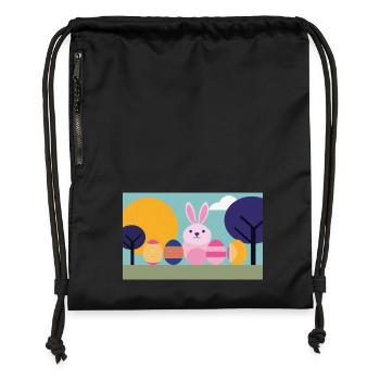 Osterhase No.07 - Turnbeutel aus Recycling-Material - Schwarz - Vorne