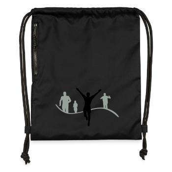 Joggen Gruppe - Turnbeutel aus Recycling-Material - Schwarz - Vorne