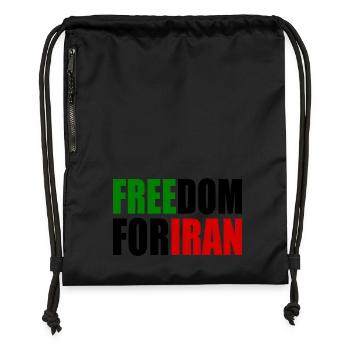 Freedom for iran - Turnbeutel aus Recycling-Material - Schwarz - Vorne