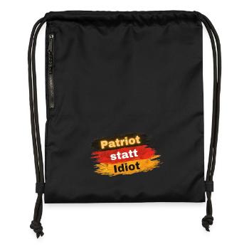 Patriot instead of idiot - Gymsac made from recycled material - black - Front
