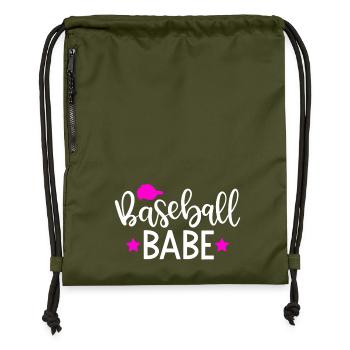 Baseball Babe - Gymsac made from recycled material - military green - Front