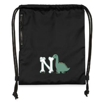 Lettre N - Sac à cordon en polyester recyclé - noir - Devant