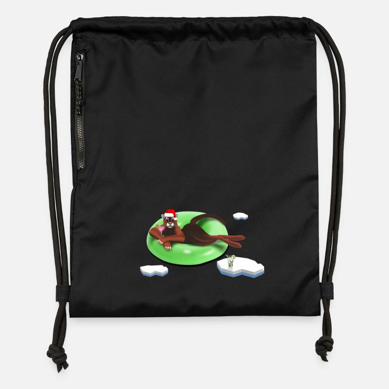 Cat on a Wheel - Gymsac made from recycled material - black