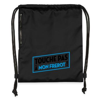 Frère / Frere / Bébé / Frérot / Naissance Frangin - Sac à cordon en polyester recyclé - noir - Devant