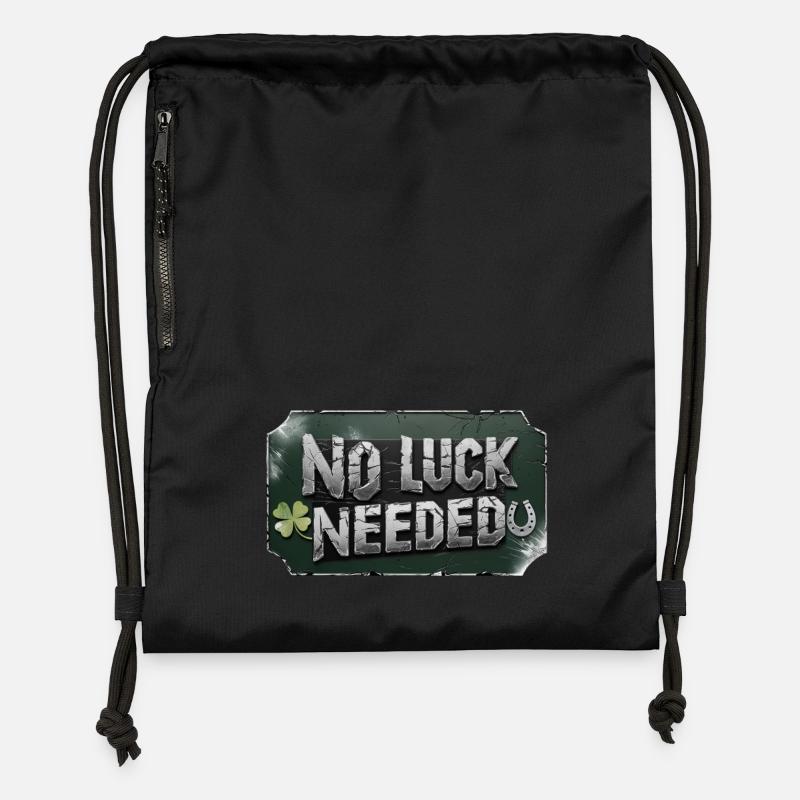 no luck needed - St.Patrick´s Day - Turnbeutel aus Recycling-Material - Schwarz