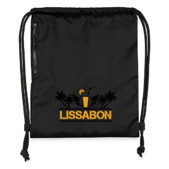 Lissabon - Turnbeutel aus Recycling-Material - Schwarz - Vorne