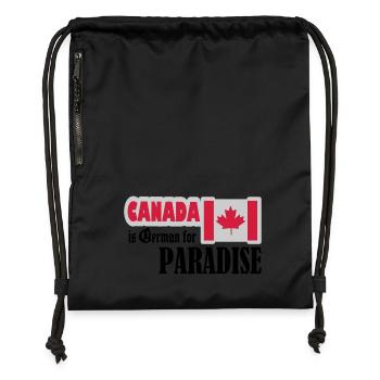 canada est allemand pour le paradis - Sac à cordon en polyester recyclé - noir - Devant