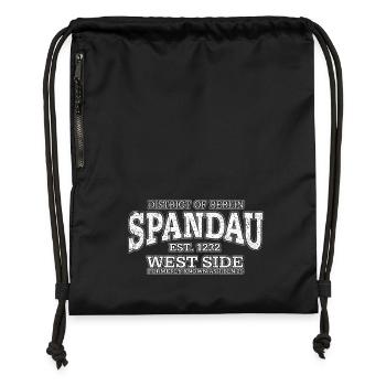 Berlin Spandau (oldstyle white print) - Gymsac made from recycled material - black - Front
