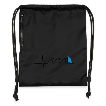 Sailing Pulse - Turnbeutel aus Recycling-Material - Schwarz - Vorne