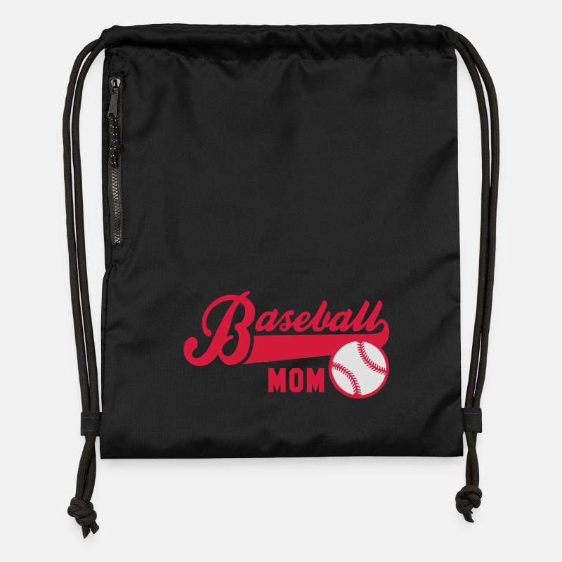 Baseball MOM 2C - Gymsac made from recycled material - black