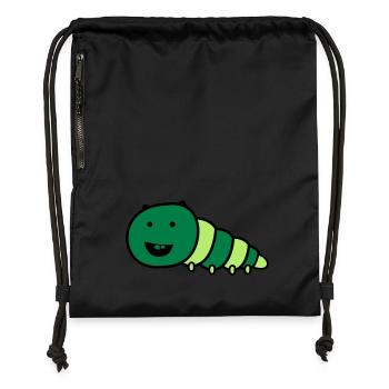lustige_raupe - Gymsac made from recycled material - black - Front