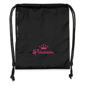 Prinzessin mit Krone - Sac à cordon en polyester recyclé - noir - Devant