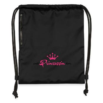(100_prinzessin2_2c) - Sac à cordon en polyester recyclé - noir - Devant