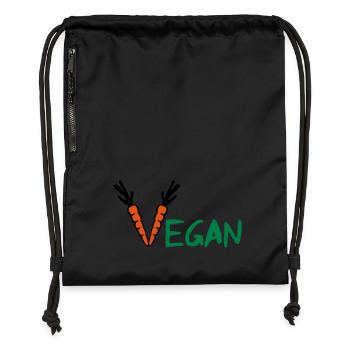 Vegan - Sac à cordon en polyester recyclé - noir - Devant