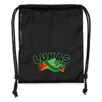 Lukas herbstlich - Turnbeutel aus Recycling-Material - Schwarz - Vorne