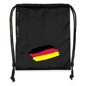 germany_flag_f3 - Turnbeutel aus Recycling-Material - Schwarz - Vorne