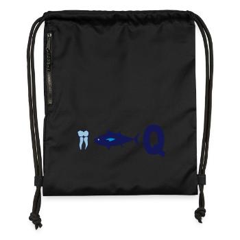 dent thon cul rebus humour dans ton q dr - Sac à cordon en polyester recyclé - noir - Devant