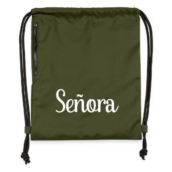 Señora Engagement Bride To Be Wedding Party - Gymsac made from recycled material - military green - Front