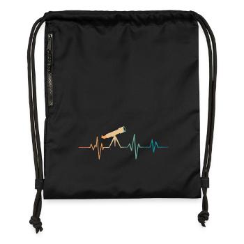 Battement de coeur rétro télescope - Sac à cordon en polyester recyclé - military green - Devant