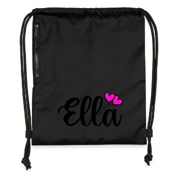 Ella Name - Gymsac made from recycled material - black - Front
