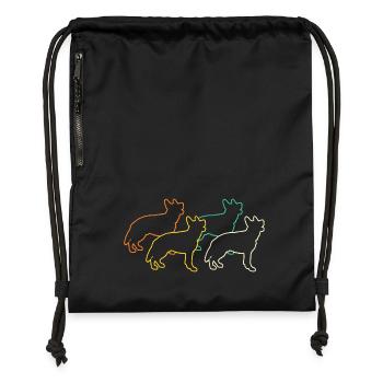 Dog German Shepherd - Gymsac made from recycled material - black - Front