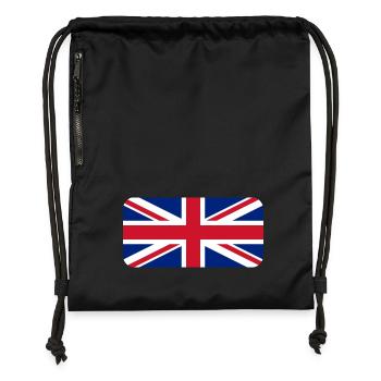 UK FLAG round corner 400 dpi - Turnbeutel aus Recycling-Material - Schwarz - Vorne
