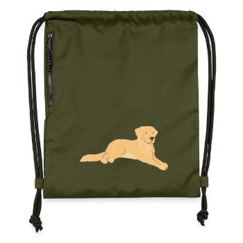 Golden Retriever - Turnbeutel aus Recycling-Material - military Green - Vorne