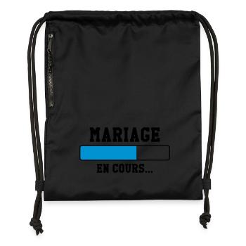 Mariage en cours ... - Sac à cordon en polyester recyclé - noir - Devant