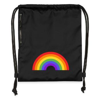 Regenbogen - Turnbeutel aus Recycling-Material - Schwarz - Vorne