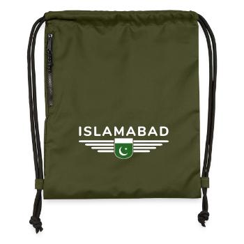 Islamabad Design – Style de la capitale - Sac à cordon en polyester recyclé - military green - Devant