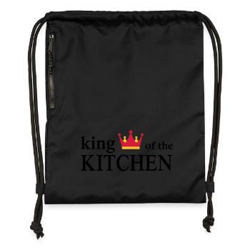 Tablier de cuisine drôle pour hommes - Sac à cordon en polyester recyclé - noir - Devant