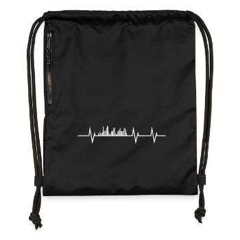 Battement de cœur du son - Sac à cordon en polyester recyclé - military green - Devant
