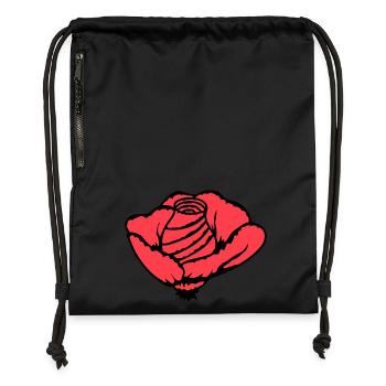 Jolie belle fleur de rose feuille roses romantique - Sac à cordon en polyester recyclé - noir - Devant
