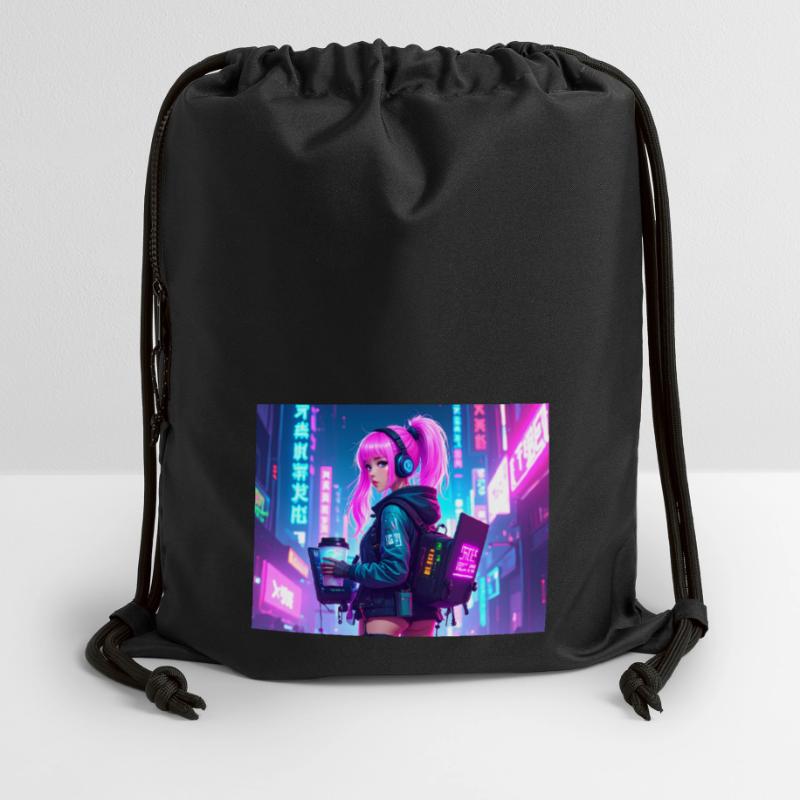 Cyber DJ Coder – Beats, Bytes & Blinks Turnbeutel aus Recycling-Material