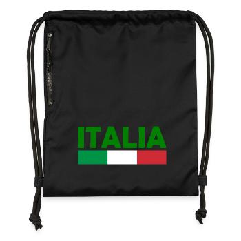 Italie - Sac à cordon en polyester recyclé - noir - Devant