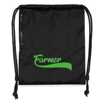 Stolzer Landwirt Bauer Geschenk Spruch Farmer - Turnbeutel aus Recycling-Material - Schwarz - Vorne