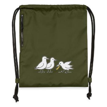 die Möwen kommen - Turnbeutel aus Recycling-Material - military Green - Vorne
