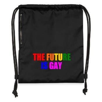 L’avenir est gay - Sac à cordon en polyester recyclé - noir - Devant
