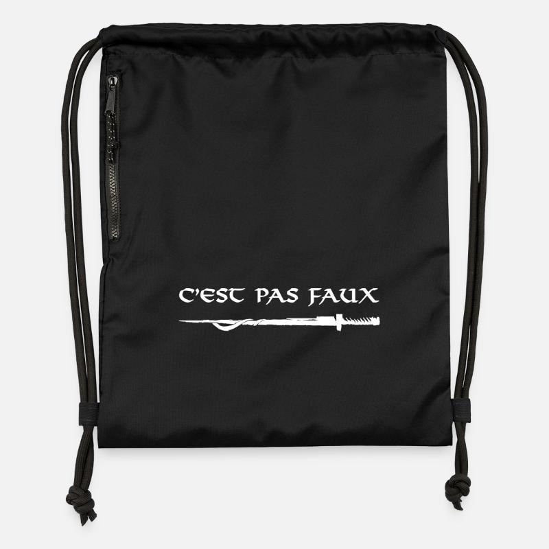 C'est pas faux - Sac à cordon en polyester recyclé - noir